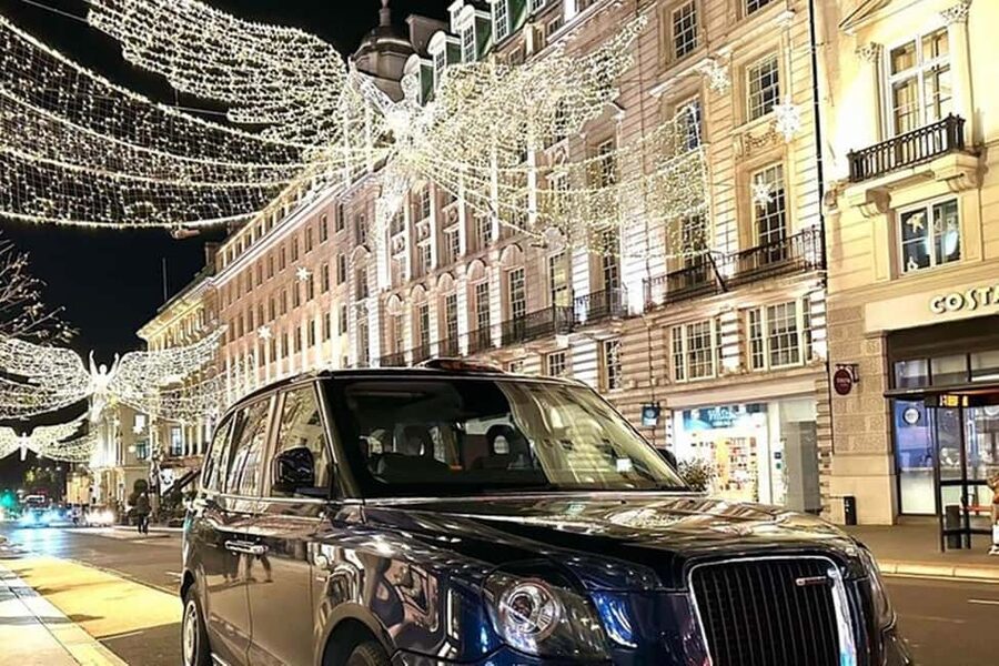 Christmas Lights Taxi Tour with Hotel Pickup - A Glass-Roof Black Cab Christmas Ride Across Central London