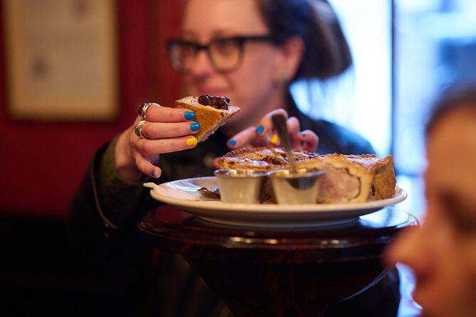 Devour London Historical Pub Tour:Traditional British Food & Ales - Ye Olde Cheshire Cheese: devilled whitebait and famous regulars