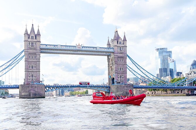 High-Speed Thames River Speedboat in London - Tower Bridge, London history moments, and the slow-to-fast rhythm