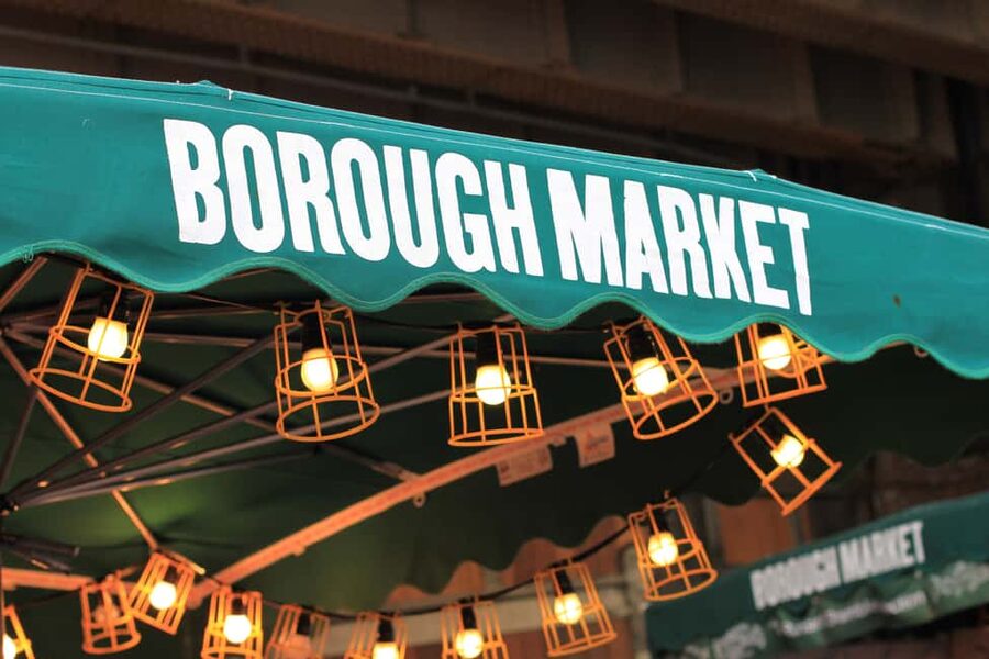 London: Borough Market Food Tour with 6+ Authentic Tastings - Finding your guide at Evans Cycle Shop (orange umbrella included)