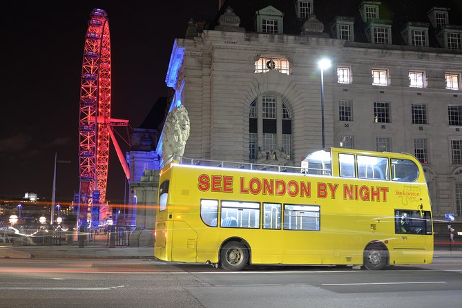 London by Night Sightseeing Tour - Open Top Bus - London Eye and the golden skyline effect