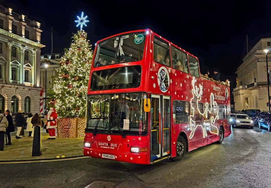 London: Christmas Lights Santa Sleigh Open-Top Tour - St James’s and Piccadilly: Lights With a Greek Myth Twist