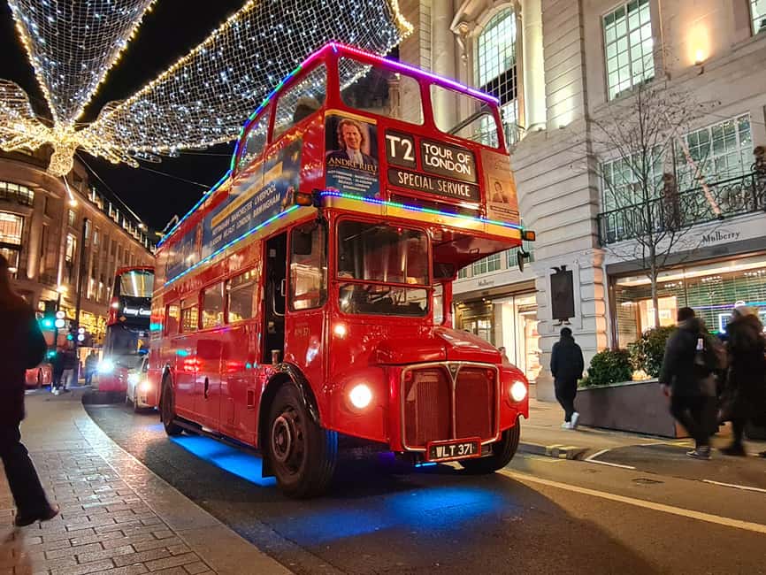 London: Christmas Lights Tour by Vintage Bus - Oxford Street’s long light show: great photos, watch for traffic