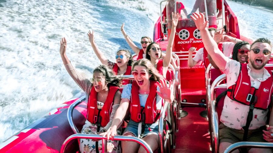 London: River Thames Sunset Speedboat Experience with Drink - Onboard Energy: Comedy Commentary, Music, and the Drink