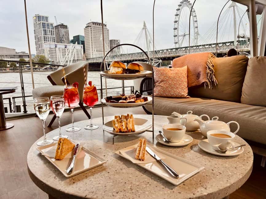 London: Riverside Afternoon Tea with Champagne or Gin - The scones, finger sandwiches, and sweet treats spread