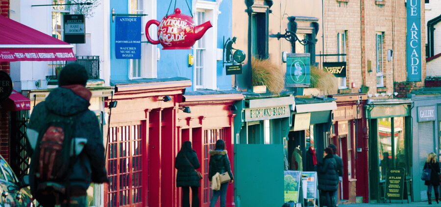 London: Self-Guided Notting Hill Walking Tour with an APP - Movie-door energy: blue door and the Hugh Grant bookshop moment