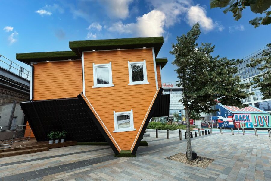 London: Upside Down House Westfield White City Entry Ticket - What you do inside: ceiling walks, ceiling furniture, and quick poses