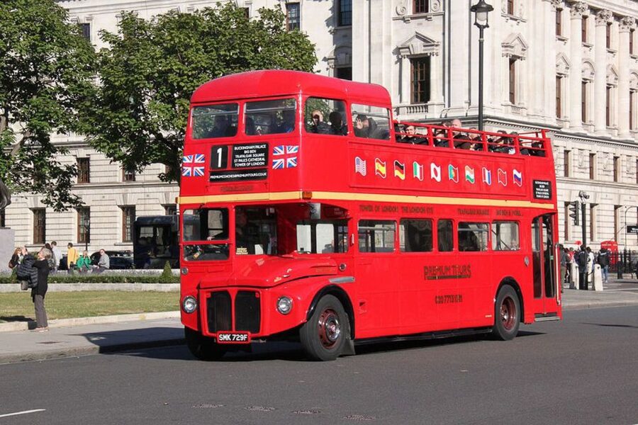 London Vintage Bus Tour, Thames Cruise, Fish & Chips - Westminster and royal-area sightseeing from the top deck