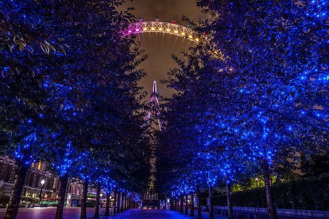 Private Tour: Night Photography Tour in London - Thames River toward Jubilee Bridge: reflections, illuminated buildings, and water effects
