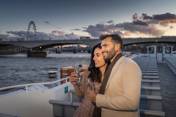 River Thames Evening Cruise with Sparkling wine and Canapés - On board in the real world: deck space, canapés, and sparkling wine