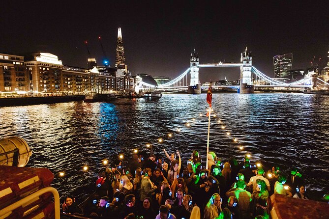 Silent Disco London Thames Boat Party - The route: Tower Bridge, Greenwich, Canary Wharf lights, and HMS Belfast
